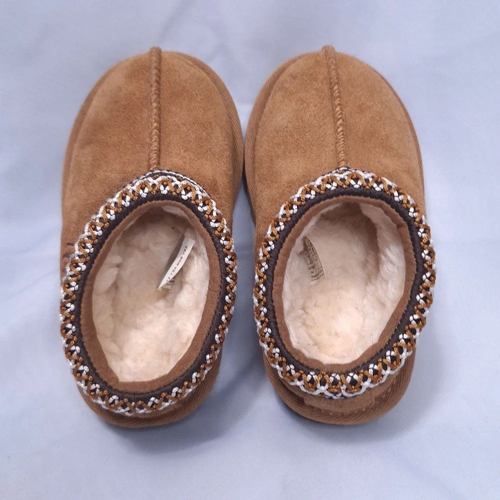 UGG Tasman II Slipper Toddler Size 7 Chestnut Suede Slip-on Baby 2-3T‎ EUC